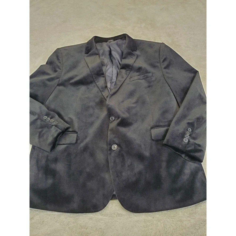 JF J.Ferrar Black Velvet Blazer Slim Fit Suit Jacket Blazer 50R Party Classic